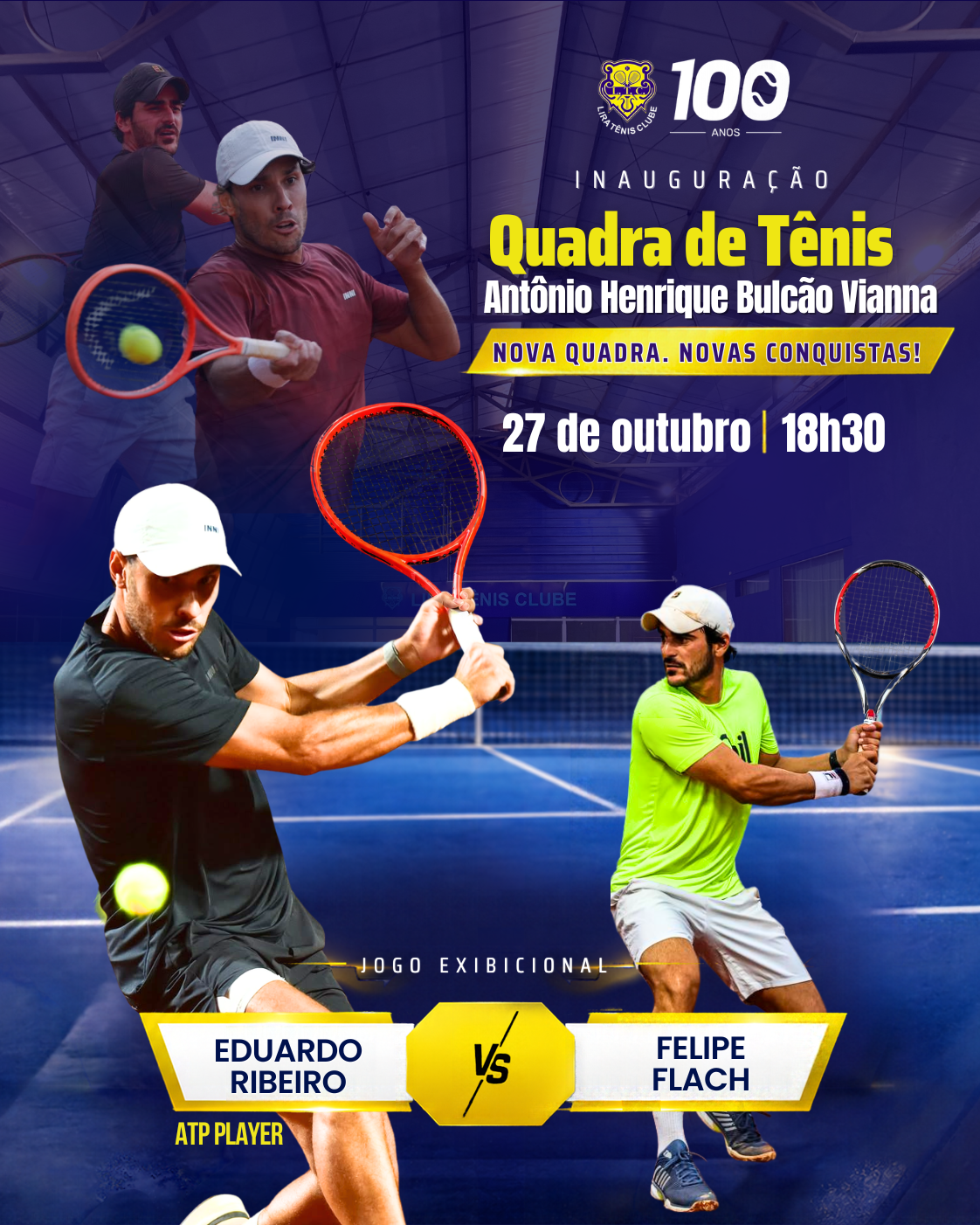 Inauguração da Quadra de Tênis com jogo exibicional